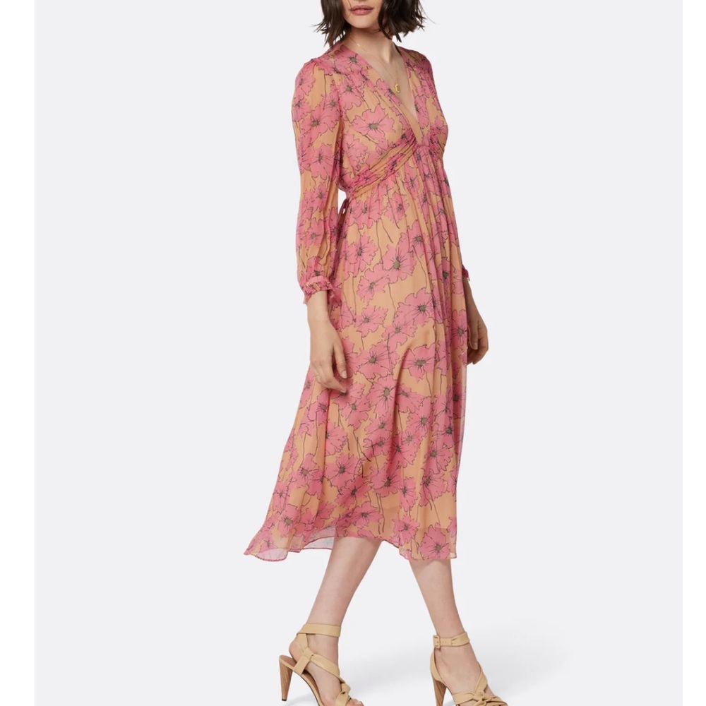 Joie KAZ MIDI SILK DRESS - maternity friendly size L- like new